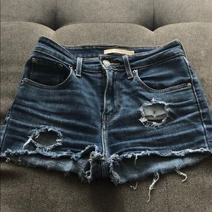 Levi distressed denim shorts